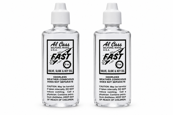 Al Cass Valve Oil 2 Bottles 2oz Fast Trumpet Key Slide Brass Lubricant
