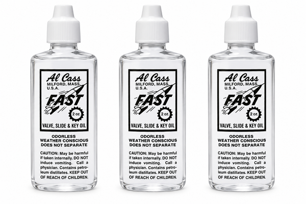 Al Cass Valve Oil 3 Bottles 2oz Fast Trumpet Key Slide Brass Lubricant