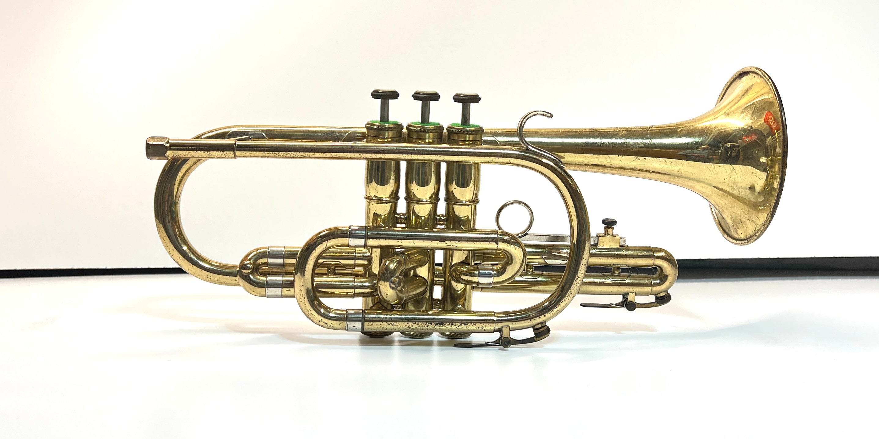 OLDS Ambassador Cornet  F.E. OLDS Lacquer Spotted Plays Well Recent Service USED