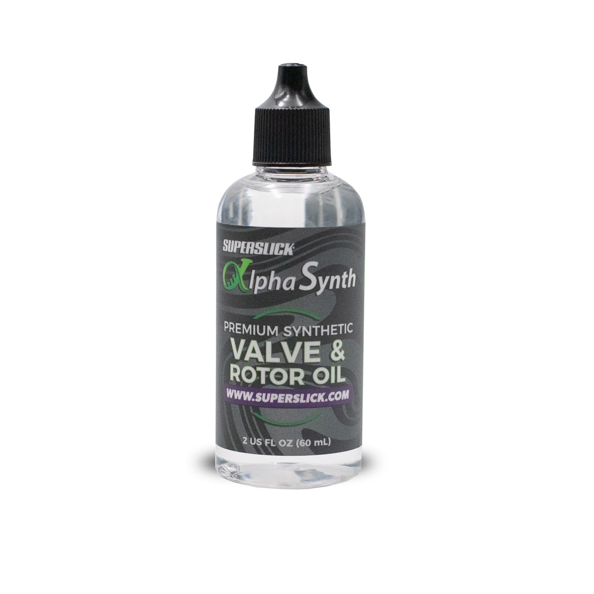 Superslick Alpha Synth Premium Synthetic Valve and Rotor Oil 2 oz 60mL Light Viscosity